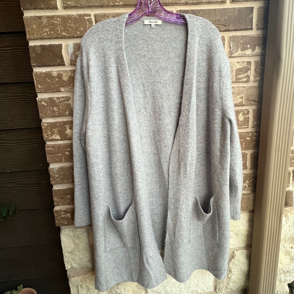 Madewell Women’s Long Open Cardigan Wool Alpaca Grey Multicolor Size Large